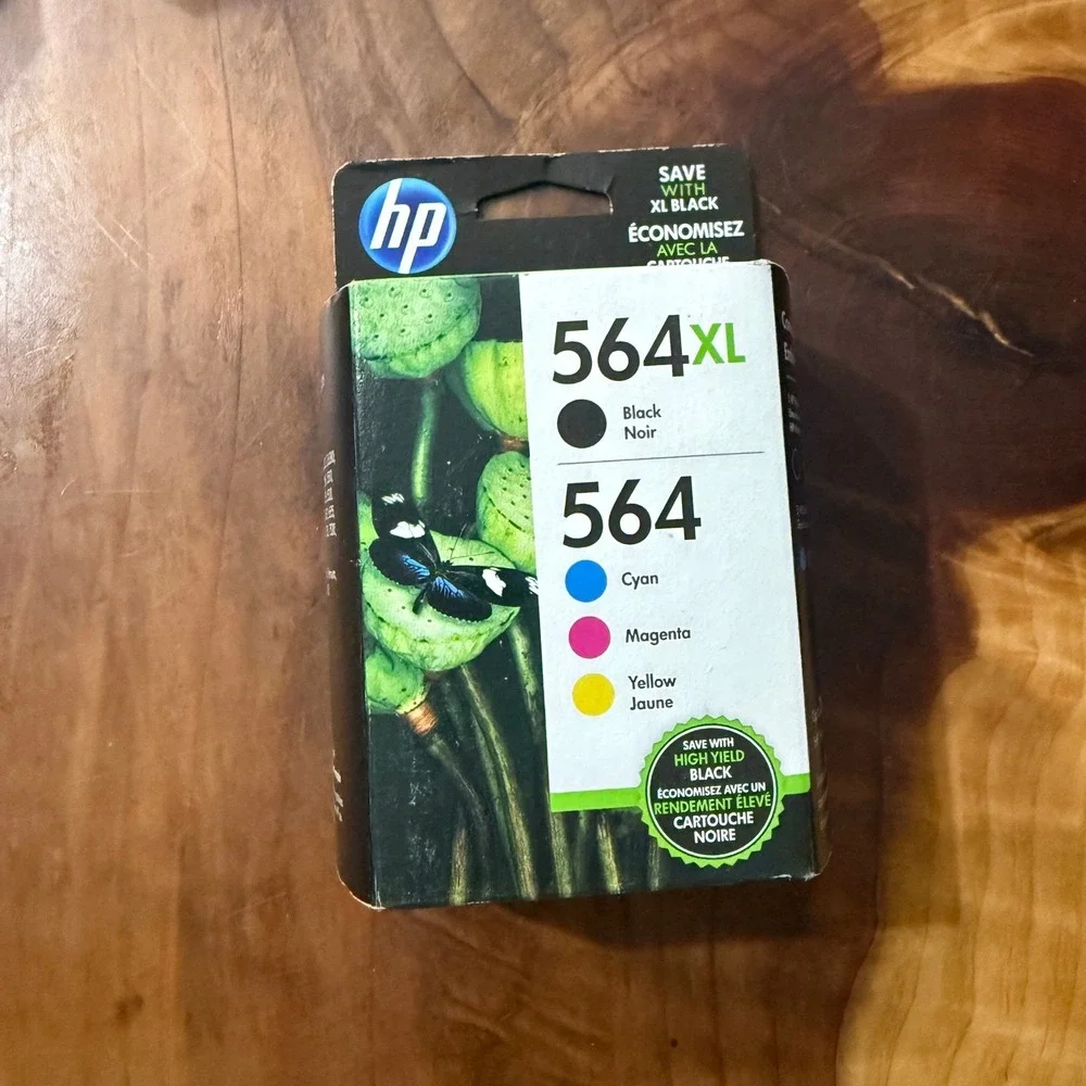 Genuine HP Ink 564 XL Black Cyan Magenta Yellow Color Expires April 2023